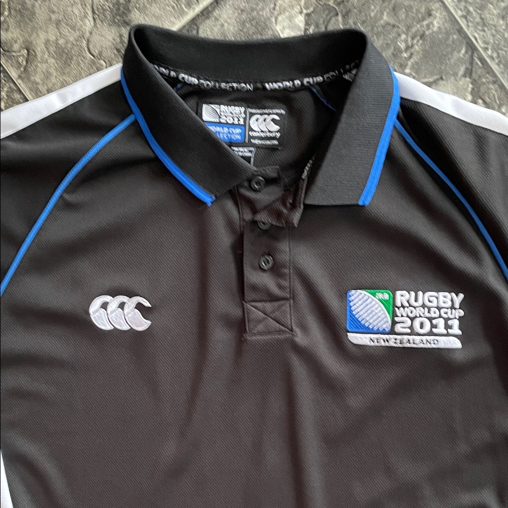 WORLD CUP COLLECTION 2011 Black Rugby Polo Shirt New Zealand Sports Collector